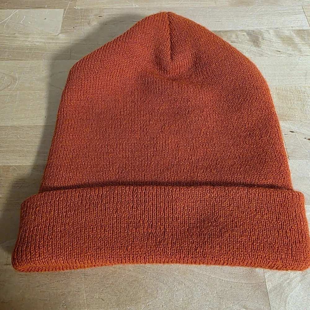 Carhartt Beanie Winter Knit Hat OS Workwear Snow Ski Men Women Orange - Picture 4 of 6